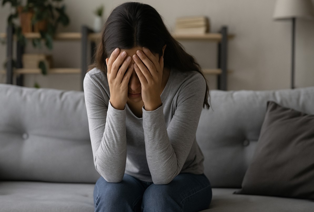 Person mourning the loss of a loved one due to wrongful death.