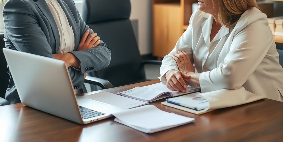 A concerned person consulting with a professional personal injury attorney